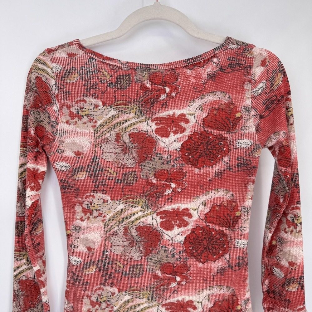 The North Face Thermal Top Womens XS Red Floral Cotton Blend Hiking Camping - Picture 7 of 13